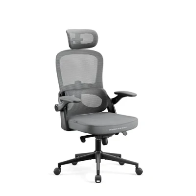 Abbildung von Diablo Ergonomischer Bürostuhl V Light Verstellbare Armlehnen, Atmungsaktiver Stoff, 4 Neigungsstufen, Kopfstütze, Lendenwirbelstütze Schreibtischstuhl, Drehstuhl Grau
