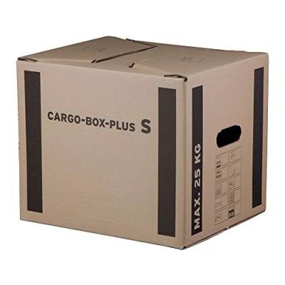 Abbildung von 10 x smartboxpro Umzugskarton Größe PLUS S mit Grifflöchern braun