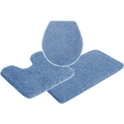 Abbildung von Leonique Badematte &quot;Porto, sehr feiner Flor&quot;, Höhe 30 mm, rutschhemmend beschichtet, fußbodenheizungsgeeignet schnell trocknend strapazierfähig, Badteppich, waschbar, Badematten auch als 3 teiliges Set erhältlich