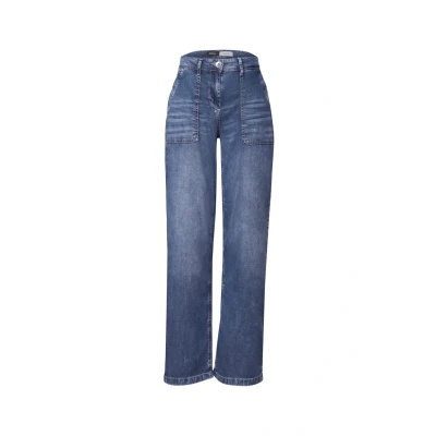 Abbildung von CECIL Damen B379409 Wide Leg Jeans, Mid Blue Used Wash, 34W / 30L