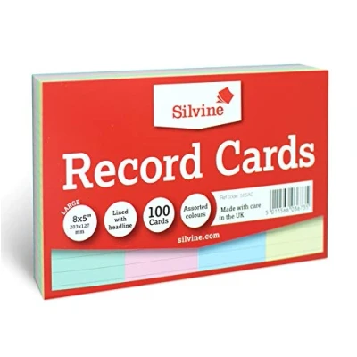 Abbildung von Silvine Karteikarten, 203 x 127 mm liniert 100 Stück