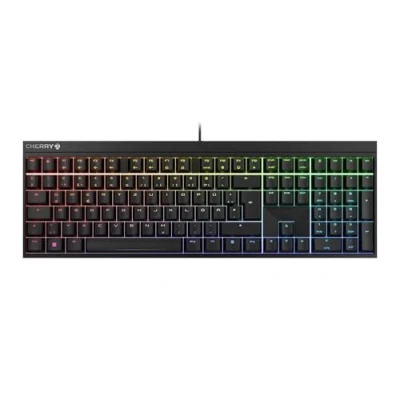 Abbildung von CHERRY MX 2.0S, Kabelgebundene Gaming Tastatur mit RGB Beleuchtung, Deutsches Layout (QWERTZ), Designed in Germany, Original BROWN Switches, Schwarz