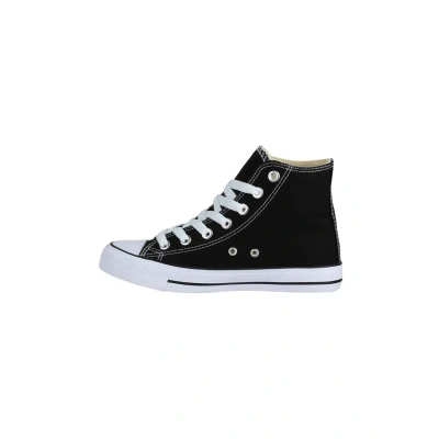 Abbildung von Elara Unisex Kult Sneaker Bequeme Sportschuhe fur Damen und Herren High Top Textil SchuheChunkyrayan Farbe : Black, Gr: 37 EU