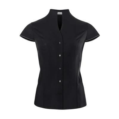 Abbildung von Vincenzo Boretti Slightly Fitted CUP Shaped Collar Short Sleeves Hemdbluse, Damen, Größe: 40, Schwarz