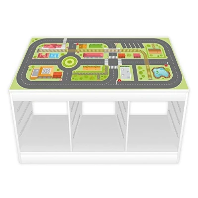 Abbildung von Spielfolie/Möbelfolie für IKEA TROFAST Stadtleben Aufkleber Sticker Kinderzimmer Spieltisch (Möbel Nicht inklusive)