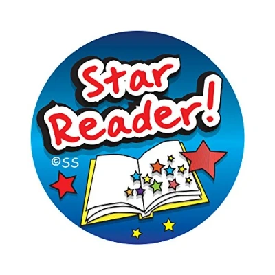 Abbildung von Aufkleber Lösungen 28 mm &quot;Star Reader (125 Stück)