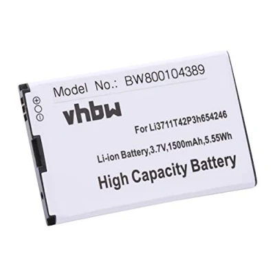 Abbildung von vhbw Akku Ersatz für ZTE LI3715T42P3H654251, Li3711T42P3h654246, Li3712T42P3h654246h Handy Smartphone Telefon (1500mAh, 3,7V, Li Ion)