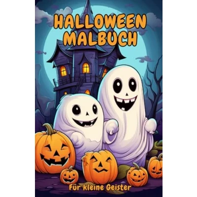 Abbildung von Halloween Malbuch für Kinder ab 4 Jahren Jungen und Mädchen: 30 lustige, niedliche einfache Motive mit Geistern, Kürbissen, Hexen mehr