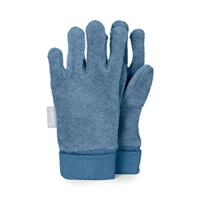 Abbildung von Sterntaler Fleece Fingerhandschuhe mit elastischem Umschlag, Alter: 15 16 Jahre, Größe: 8, Mittelblau