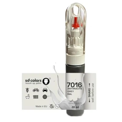 Abbildung von SD COLORS Ausbesserungslack 20ml Anthrazitgrau (RAL 7016), Universale Reparaturfarbe für Auto, Metall, Kunststoff, Holz &amp; mehr