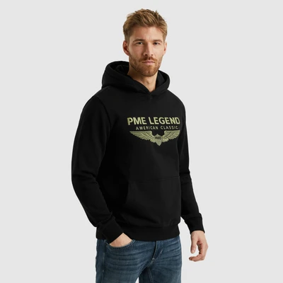 Abbildung von PME Legend Herren Kapuzenpullover Hoodie Hooded Soft Terry with Logo Regular Fit, Größe:XL, Farbe:Black 999