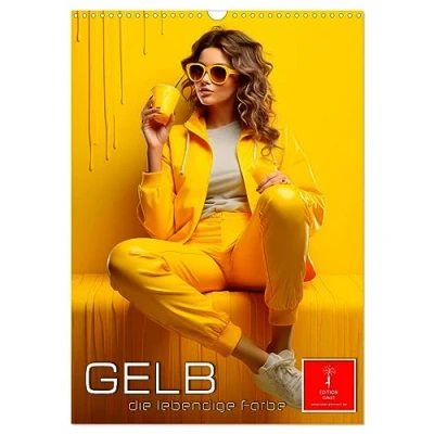 Abbildung von Gelb, die lebendige Farbe (Wandkalender 2025 DIN A3 hoch), CALVENDO Monatskalender