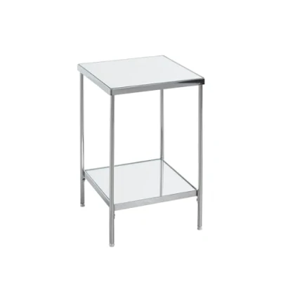 Abbildung von HAKU Möbel Beistelltisch Chrom, Metall, Spiegel 5 mm Maße: B 28 cm x H 46 T cm, Style: Art Deco
