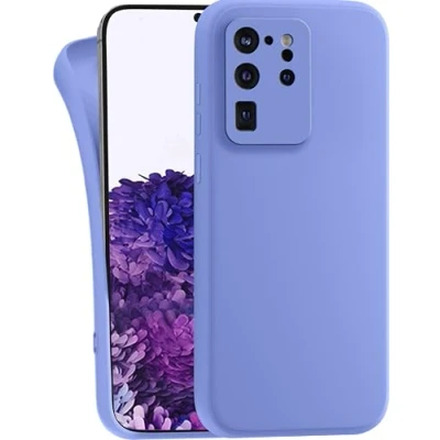 Abbildung von MyGadget Hülle für Samsung Galaxy S20 Ultra robuste Silikon Schutzhülle TPU Case Slim Silikonhülle Back Cover Kratzfest Handyhülle Matt Blau