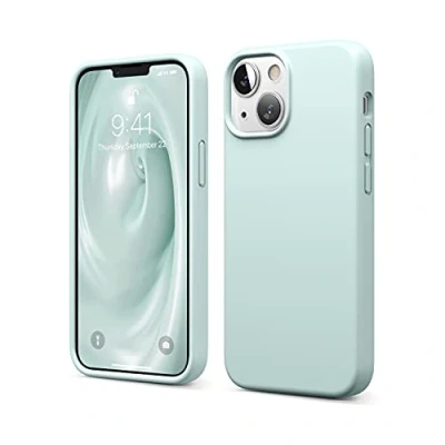 Abbildung von elago Liquid Silicone Case Kompatibel mit iPhone 13 Mini Hülle (5,4&quot;), Hochwertiges Silikon, Rundumschutz Handyhülle : 3 Layer Struktur Schutzhülle, Kratzfestes Weiches Mikrofaserfutter (Grün)