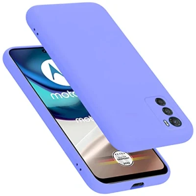 Abbildung von Cadorabo Hülle kompatibel mit Motorola Moto G42 Silikon Handyhülle für Case aus flüssigem stoßfeste dünne TPU Schutzhülle Liquid HELL LILA