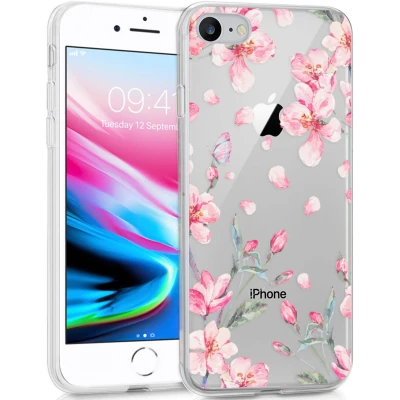 Abbildung von Apple iPhone SE (2022) Hülle Silikon iMoshion Soft Case/Backcover Handyhülle Rosa Natur Design