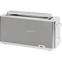 Abbildung von Braun Toaster PurShine HT 1610 WH, 25cm Brot Schlitz, 8 Bräunungsgrade, Aufwärm &amp; Auftaufunktion, Brötchenaufsatz, Krümelfach, 1030W, Weiß