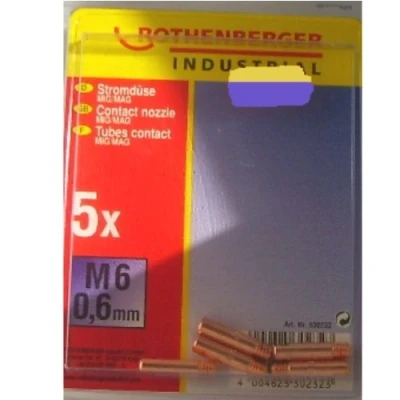 Abbildung von ROTHENBERGER Industrial Stromdüsen MIG/MAG M6 0,6 x 25 mm 5er Pack, 530232
