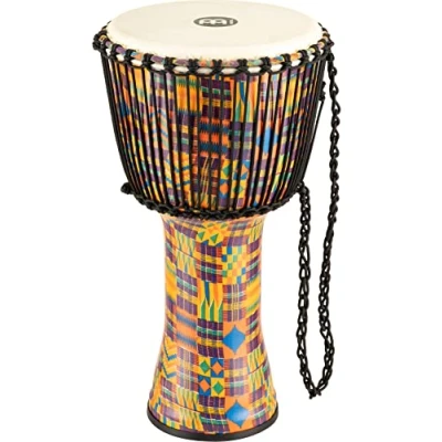 Abbildung von Meinl Percussion Rope Travel Djembe Große Handtrommel Mit Ziegenfell Durchmesser 12 Zoll Kunststoff, Mehrfarbig (PADJ2 L G)
