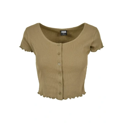Abbildung von Urban Classics Cropped Strickjacke, Damen, Größe: XXL, Khaki