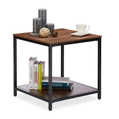Abbildung von relaxdays Beistelltisch Holz mit Metallgestell