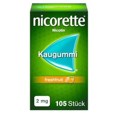 Abbildung von nicorette Kaugummi 2mg freshfruit zur Rauchentwöhnung 105 St