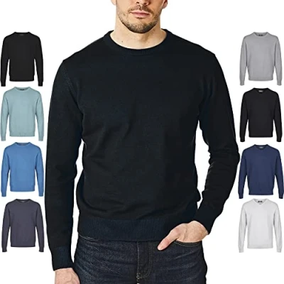 Abbildung von Castle Point CSPKNT003 Herren Strickpullover mit Rundhalsausschnitt, Schwarz, Groß