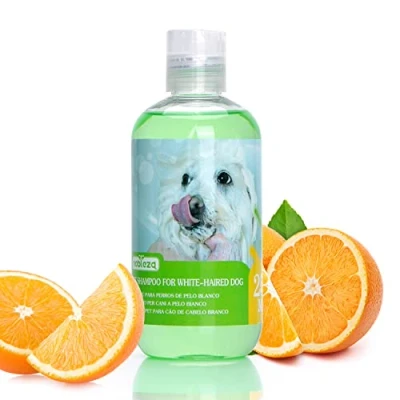 Abbildung von Nobleza Hundeshampoo weißes Fell Optimale Fellpflege bei hellem &amp; weißen Fell,Hundeshampoo für Weisse Hunde Hund Shampoo Malteser, Havaneser und Bichon 250ml