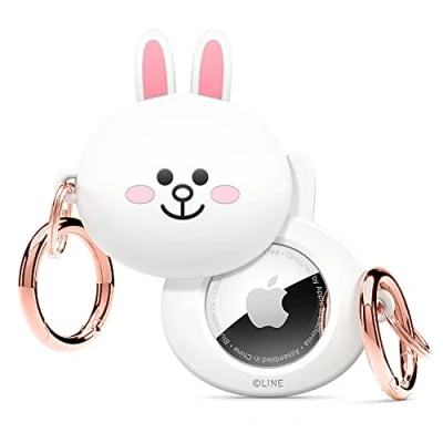 Abbildung von elago I LINE Friends Silikon Hülle Kompatibel met für Apple AirTag Tracker Voller Schutz, Inklusive Schlüsselring, Schlankes und Einfaches Design, Kratz Fallschutz [Offizielle Ware] (CONY)