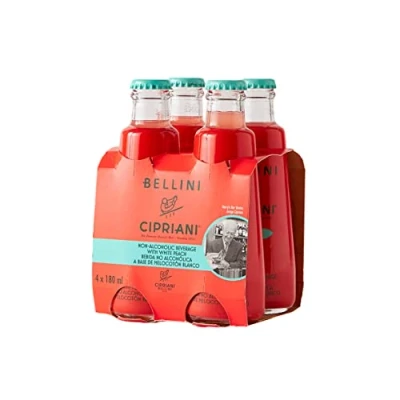 Abbildung von Cipriani Virgin Bellini, Alkoholfreier Italienischer Cocktail mit Weißem Pfirsich, Fruchtiges, Prickelndes Getränk, Ausgezeichneter Aperitif für Abstinenzler, 4x180 Ml