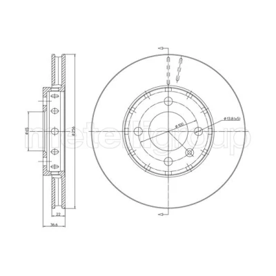 Abbildung von Bremsscheibe METELLI 23 1371C