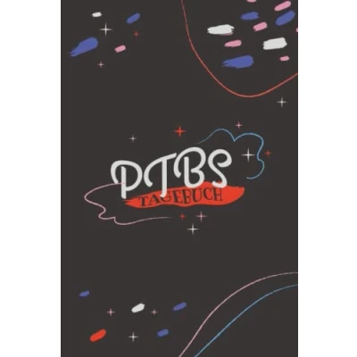 Abbildung von PTBS Tagebuch: Tagebuch als Arbeitsbuch zum ausfüllen und ankreuzen für Betroffene Selbsthilfe Unterstützung einer Trauma Therapie mit Flashbacks oder Dissoziationen Abstrakt Linien Punkte