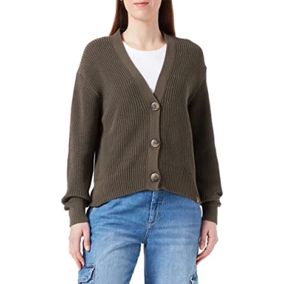 Abbildung von camel active BOXY Strickjacke, Damen, Größe: XL, Pine olive