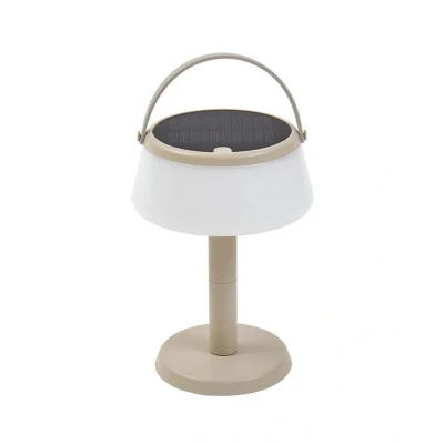 Abbildung von Lindby LED Solar Tischleuchte Mikkel, beige, dimmbar, 7 cm