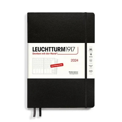 Abbildung von LEUCHTTURM1917 367853 Wochenplaner Composition (B5) 2024, mit Extraheft für Adressen und Jahrestage, Schwarz, Deutsch, 12 Monate