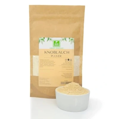 Abbildung von Knoblauch gemahlen aromatisches Gewürz für Fleischgerichte und Dips von der Grünen Essenz Knoblauchpulver ohne Konservierungsstoffe Glutamat. (250 Gramm)