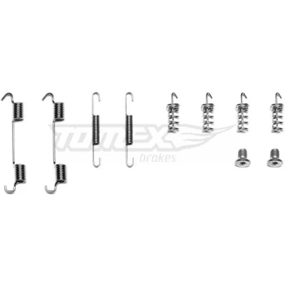 Abbildung von TOMEX brakes TX 42 08 Zubehörsatz, Bremsbacken Hinterachse MERCEDES BENZ: C Klasse Limousine, T modell, S Limousine