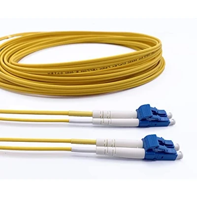 Abbildung von Elfcam® 15M LWL Patchkabel OS2 LC/UPC zu Singlemode Duplex 9/125um Glasfaserkabel Fiber Patch Cable LSZH,