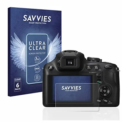 Abbildung von Savvies 6 Stück Schutzfolie für Panasonic Lumix DMC FZ72 Displayschutz Folie Ultra Transparent
