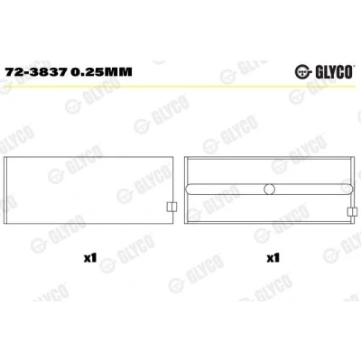 Abbildung von GLYCO 72 3837 0.25mm Kurbelwellenlager MERCEDES BENZ: ACTROS MP4