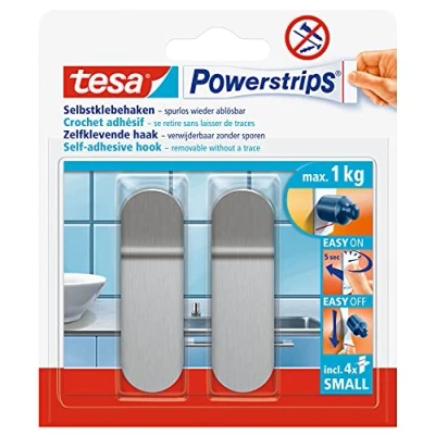 Abbildung von 6 x Tesa Klebehaken Powerstrips S Edelstahl VE=2 Stück