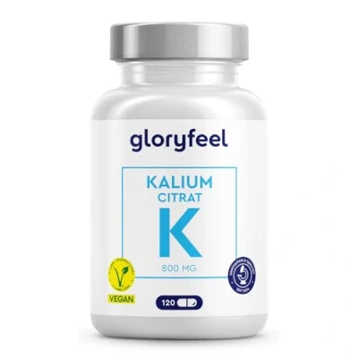 Abbildung von Kalium 120 Kapseln mit 800 mg (aus Kaliumcitrat) pro Tagesdosis für Blutdruck, Muskelfunktion &amp; Nervensystem* vegan, optimal dosiert, laborgeprüft