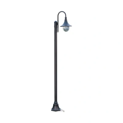 Abbildung von Lindby Wegeleuchte Daphne, 1 flg., schwarz, Höhe 220cm, Alu