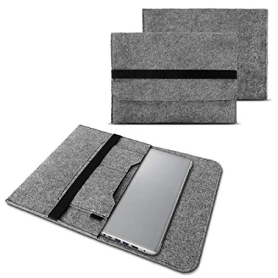 Abbildung von Laptoptasche kompatibel für Lenovo IdeaPad 5 Pro 16 Zoll Notebook Tasche Laptop Cover Sleeve Hülle strapazierfähiger Filz Case, Farbe:Grau