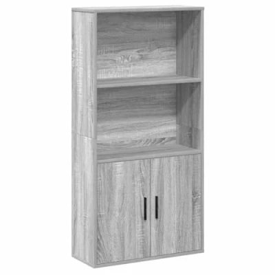 Abbildung von vidaXL Bücherregal Grau Sonoma 60x24x120 cm Holzwerkstoff, Bücherschrank, Lagerregal, Regal, Lagerschrank, Schrank, Aufbewahrungsschrank