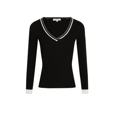 Abbildung von Morgan WITH Vneck Strickpullover, Damen, Größe: Small, Noir