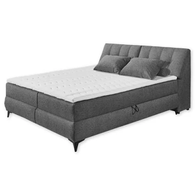 Abbildung von ATLANTIS 6 Boxbett 180x200 in Anthrazit Bequemes Doppelbett mit Bettkästen und Kaltschaum Topper 185 x 102 240 cm (B/H/T)