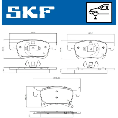 Abbildung von SKF VKBP 80301 A Bremsbelagsatz mit akustischer Verschleißwarnung Zubehör OPEL: Corsa E Schrägheck, Adam