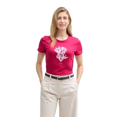 Abbildung von TOM Tailor WITH Print Tshirt print, Damen, Größe: XXL, Raspberry red